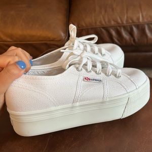 White platform superga sneakers